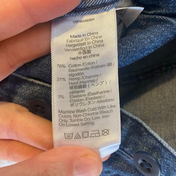 Madewell Denim Straight Leg Jumpsuit Womens Size 2 Cotton Hemp Puff Sleeve Fall - Picture 6 of 7